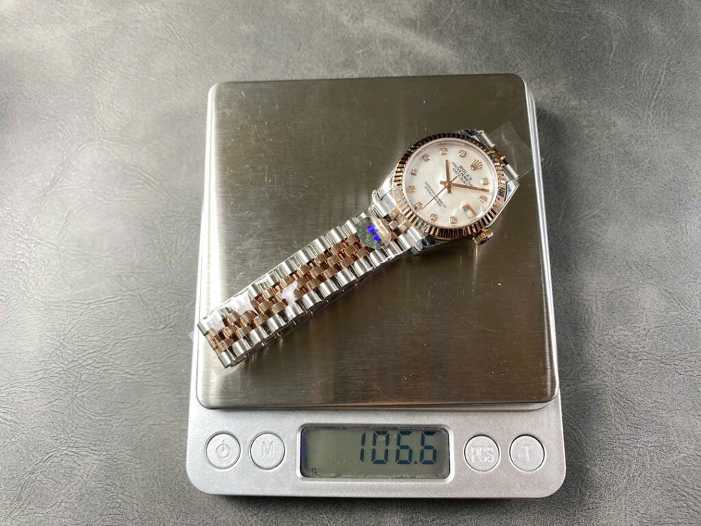 Đồng Hồ Nữ Rolex DateJust Replica Mặt Xà Cừ Dây Jubilee Nhà Máy 8F 31mm (7)