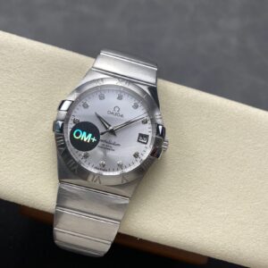 Đồng Hồ Omega Constellation Mặt Số Trắng Đính Đá Rep 11 Nhà Máy OM+ 38mm (1)