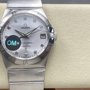 Đồng Hồ Omega Constellation Mặt Số Trắng Đính Đá Rep 11 Nhà Máy OM+ 38mm (1)