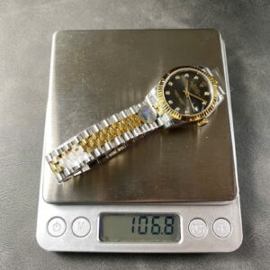 Đồng Hồ Rolex DateJust Demi Gold Nữ Mặt Xám Đính Đá Xưởng 8+ 31mm (1)