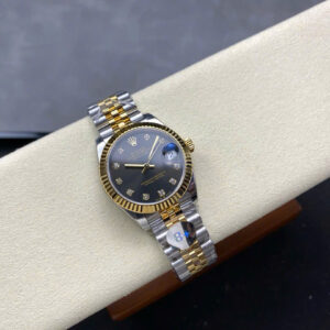 Đồng Hồ Rolex DateJust Demi Gold Nữ Mặt Xám Đính Đá Xưởng 8+ 31mm (1)