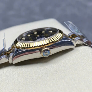 Đồng Hồ Rolex DateJust Demi Gold Nữ Mặt Xám Đính Đá Xưởng 8+ 31mm (1)