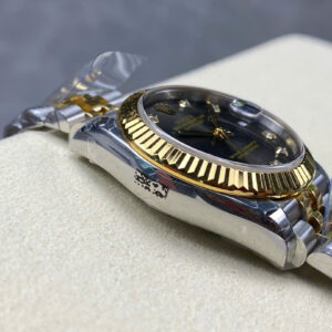 Đồng Hồ Rolex DateJust Demi Gold Nữ Mặt Xám Đính Đá Xưởng 8+ 31mm (1)