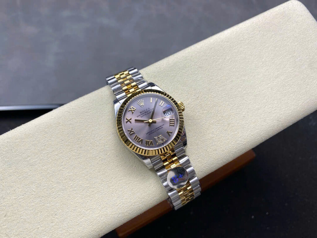 Đồng Hồ Rolex DateJust Demi Gold Nữ Siêu Cấp Cọc Số La Mã Xưởng 8+ 31mm (1)