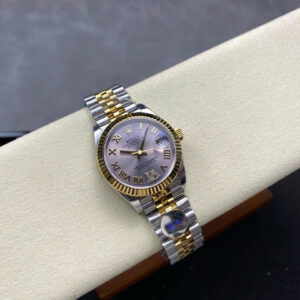 Đồng Hồ Rolex DateJust Demi Gold Nữ Siêu Cấp Cọc Số La Mã Xưởng 8+ 31mm (1)