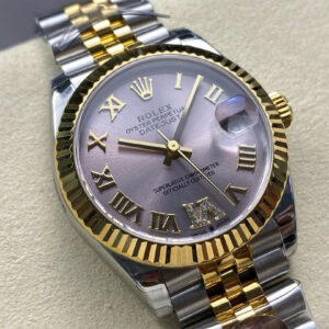 Đồng Hồ Rolex DateJust Demi Gold Nữ Siêu Cấp Cọc Số La Mã Xưởng 8+ 31mm (1)