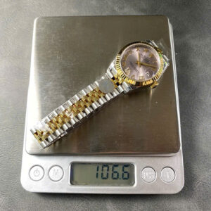 Đồng Hồ Rolex DateJust Demi Gold Nữ Siêu Cấp Cọc Số La Mã Xưởng 8+ 31mm (1)