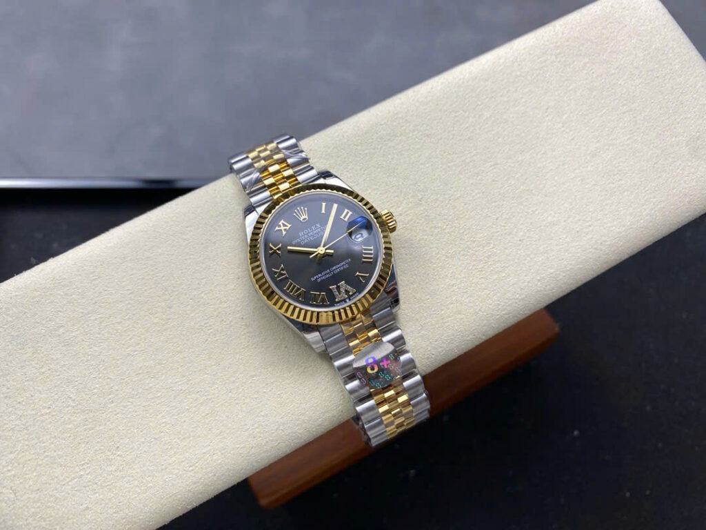 Đồng Hồ Rolex DateJust Nữ Dây Jubilee Mặt Số Xám Cọc Số La Mã Xưởng 8+ 31mm (1)