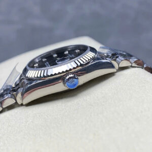 Đồng Hồ Rolex DateJust Nữ Mặt Số Xám Đính Đá Dây Kim Loại Nhà 8F 31mm (1)