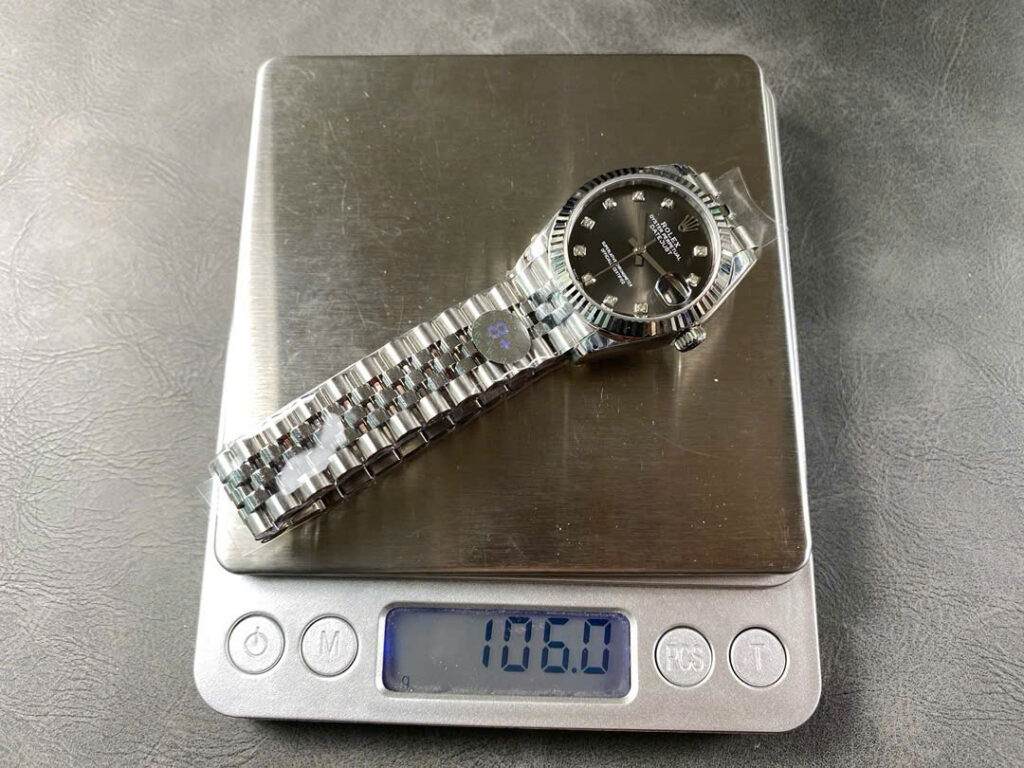 Đồng Hồ Rolex DateJust Nữ Mặt Số Xám Đính Đá Dây Kim Loại Nhà 8F 31mm (1)