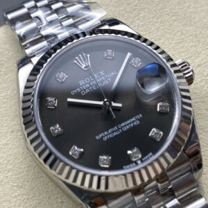 Đồng Hồ Rolex DateJust Nữ Mặt Số Xám Đính Đá Dây Kim Loại Nhà 8F 31mm (1)