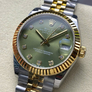 Đồng Hồ Rolex DateJust Nữ Rep 11 Mặt Xanh Lá Cọc Số Đính Đá Xưởng 8+ 31mm (1)