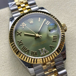 Đồng Hồ Rolex DateJust Nữ Rep 11 Mặt Xanh Lá Cọc Số La Mã Xưởng 8+ 31mm (7)