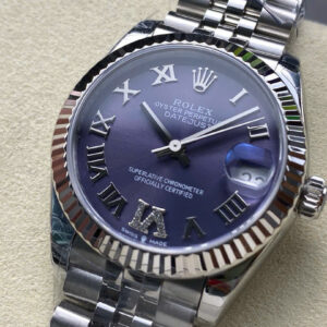 Đồng Hồ Rolex DateJust Rep 11 Mặt Số Tím Cọc Số La Mã Nhà Máy 8F 31mm (2)