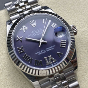 Đồng Hồ Rolex DateJust Rep 11 Mặt Số Tím Cọc Số La Mã Nhà Máy 8F 31mm (2)