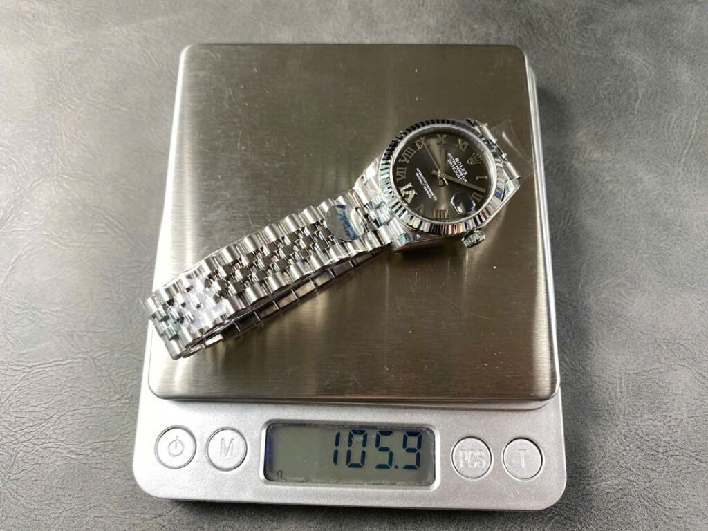 Đồng Hồ Rolex DateJust Rep 11 Mặt Số Xám Cọc Số Dạ Quang Nhà Máy 8F 31mm (4)