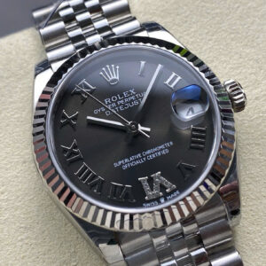 Đồng Hồ Rolex DateJust Rep 11 Mặt Số Xám Cọc Số Dạ Quang Nhà Máy 8F 31mm (4)