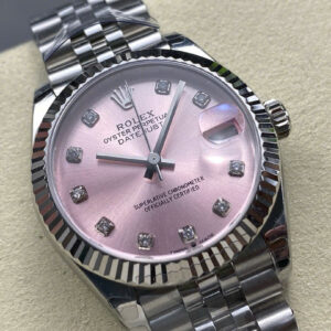 Đồng Hồ Rolex DateJust Replica Mặt Số Hồng Đính Đá Nhà Máy 8F 31mm (6)