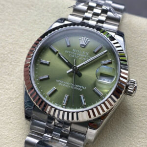 Đồng Hồ Rolex DateJust Replica Mặt Xanh Lá Cọc Dạ Quang Nhà Máy 8F 31mm (1)