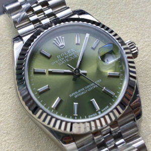 Đồng Hồ Rolex DateJust Replica Mặt Xanh Lá Cọc Dạ Quang Nhà Máy 8F 31mm (1)