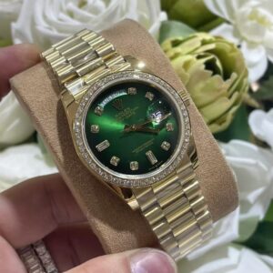Đồng Hồ Rolex Day-Date 128348RBR Mặt Số Ombré Bọc Vàng Đính Moissanite 36mm (1)