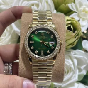 Đồng Hồ Rolex Day-Date 128348RBR Mặt Số Ombré Bọc Vàng Đính Moissanite 36mm (1)