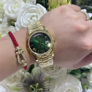 Đồng Hồ Rolex Day-Date 228238 Mặt Số Ombré Xanh Lá Bọc Vàng 18K GMF 40mm (9)