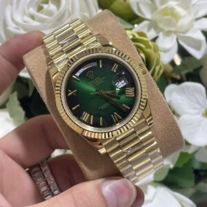 Đồng Hồ Rolex Day-Date 228238 Mặt Số Ombré Xanh Lá Bọc Vàng 18K GMF 40mm (9)