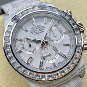 Đồng Hồ Rolex Daytona Chế Tác Carbon Đính Kim Cương Moissanite Baguette 40mm (1)