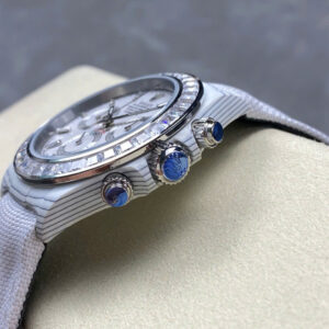 Đồng Hồ Rolex Daytona Chế Tác Carbon Đính Kim Cương Moissanite Baguette 40mm (1)