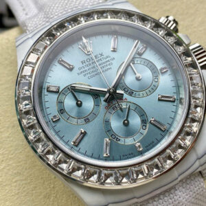 Đồng Hồ Rolex Daytona Chế Tác Carbon Độ Kim Cương Moissanite Baguette 40mm (4)