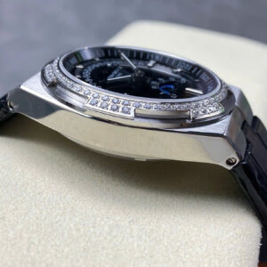 Đồng Hồ Vacheron Constantin Nam Dây Da Màu Đen Overseas 400V Đính Đá GRF 41mm (2)