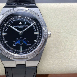 Đồng Hồ Vacheron Constantin Nam Dây Da Màu Đen Overseas 400V Đính Đá GRF 41mm (2)