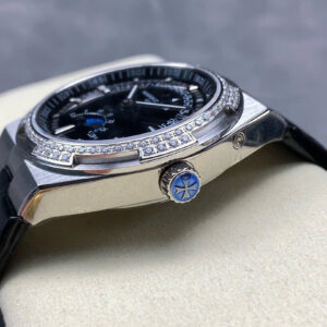Đồng Hồ Vacheron Constantin Nam Dây Da Màu Đen Overseas 400V Đính Đá GRF 41mm (2)