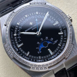 Đồng Hồ Vacheron Constantin Nam Dây Da Màu Đen Overseas 400V Đính Đá GRF 41mm (2)