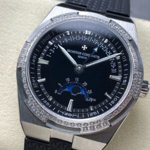 Đồng Hồ Vacheron Constantin Overseas Moonphase 4000V Mặt Đen Đính Đá GRF 41mm (3)