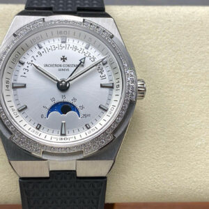 Đồng Hồ Vacheron Constantin Overseas Moonphase 4000V Mặt Trắng Đính Đá GRF 41mm (9)