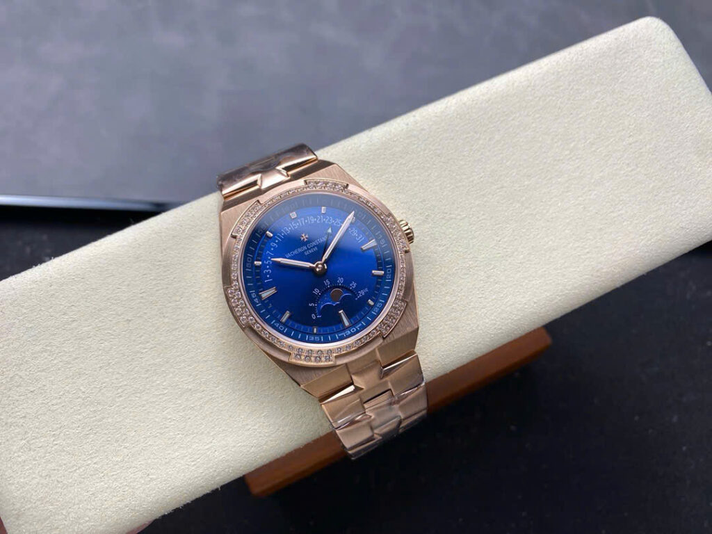 Đồng Hồ Vacheron Constantin Overseas Moonphase 4000V Mặt Xanh Blue Dây Thép GRF 41mm (9)