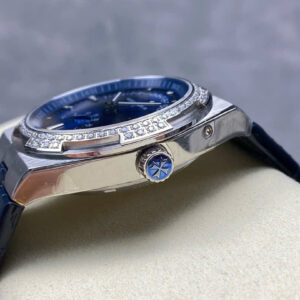 Đồng Hồ Vacheron Constantin Replica 11 Màu Xanh Đính Đá Overseas 4500V 41mm (9)