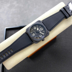 Đồng Hồ Bell & Ross Aviation Black BR03-92-S Chế Tác Vỏ Gốm Đen Replica 42mm (2)