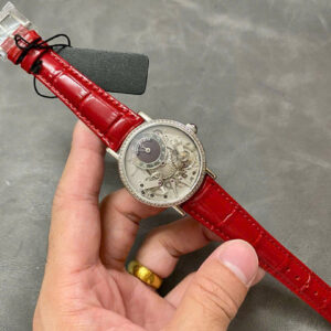 Đồng Hồ Breguet Tradition 7038BB Đính Đá Dây Da Màu Đỏ Replica ZF 37mm (3)