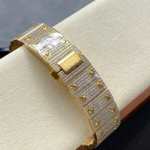 Đồng Hồ Cartier Santos Skeleton 4109 Replica Cao Cấp Đính Full Đá (1)