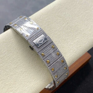 Đồng Hồ Cartier Santos Skeleton Demi Gold Nam Đính Đá Replica 11 (1)