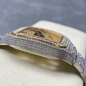 Đồng Hồ Cartier Santos Skeleton Demi Gold Nam Đính Đá Replica 11 (1)