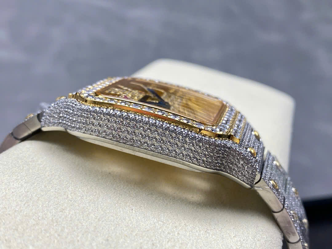 Đồng Hồ Cartier Santos Skeleton Demi Gold Nam Đính Đá Replica 11 (9) Đồng Hồ Cartier Santos Skeleton Demi Gold Nam Đính Đá Replica 11 (1)