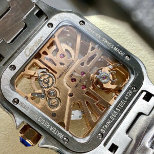 Đồng Hồ Cartier Santos Skeleton Demi Rose Nam Đính Đá Replica 11 (2)