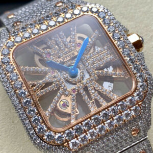 Đồng Hồ Cartier Santos Skeleton Demi Rose Nam Đính Đá Replica 11 (2)