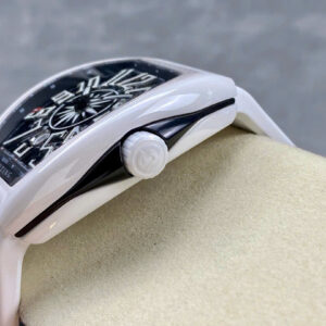 Đồng Hồ Franck Muller Vanguard V45 Gốm Trắng Mặt Số Đen Chế Tác ABF 45mm (1)