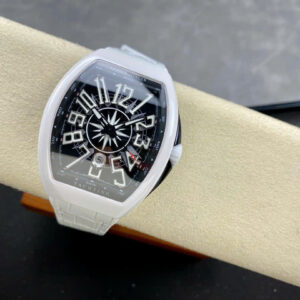 Đồng Hồ Franck Muller Vanguard V45 Gốm Trắng Mặt Số Đen Chế Tác ABF 45mm (1)