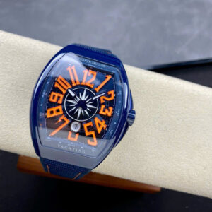 Đồng Hồ Franck Muller Vanguard V45 Gốm Xanh Dây Cao Su Nhà Máy T+ 45mm (1)